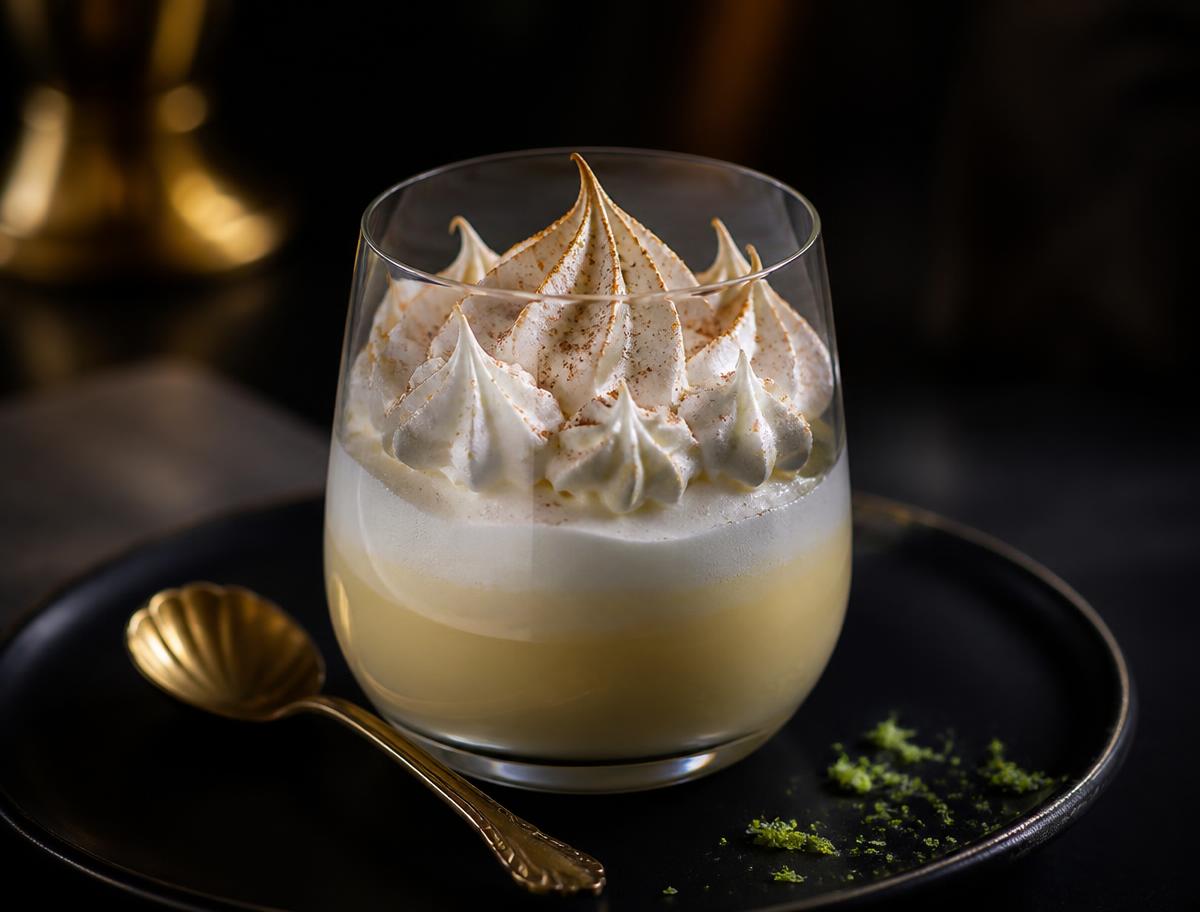 Suspiro a la Limeña — Manjar blanco artesanal con merengue al oporto y lúcuma.